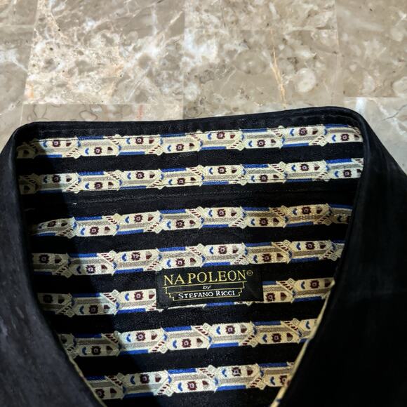 Napoleon By Stefano Ricci Shirt Mens 2XL 100% Silk Long Sleeve Button Italy - Picture 3 of 12